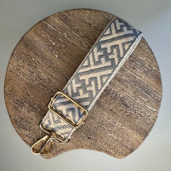 Gray Tan Purse Strap Adjustable Crossbody Guitar Strap NEW FAST SHIP - Picture 2 of 4